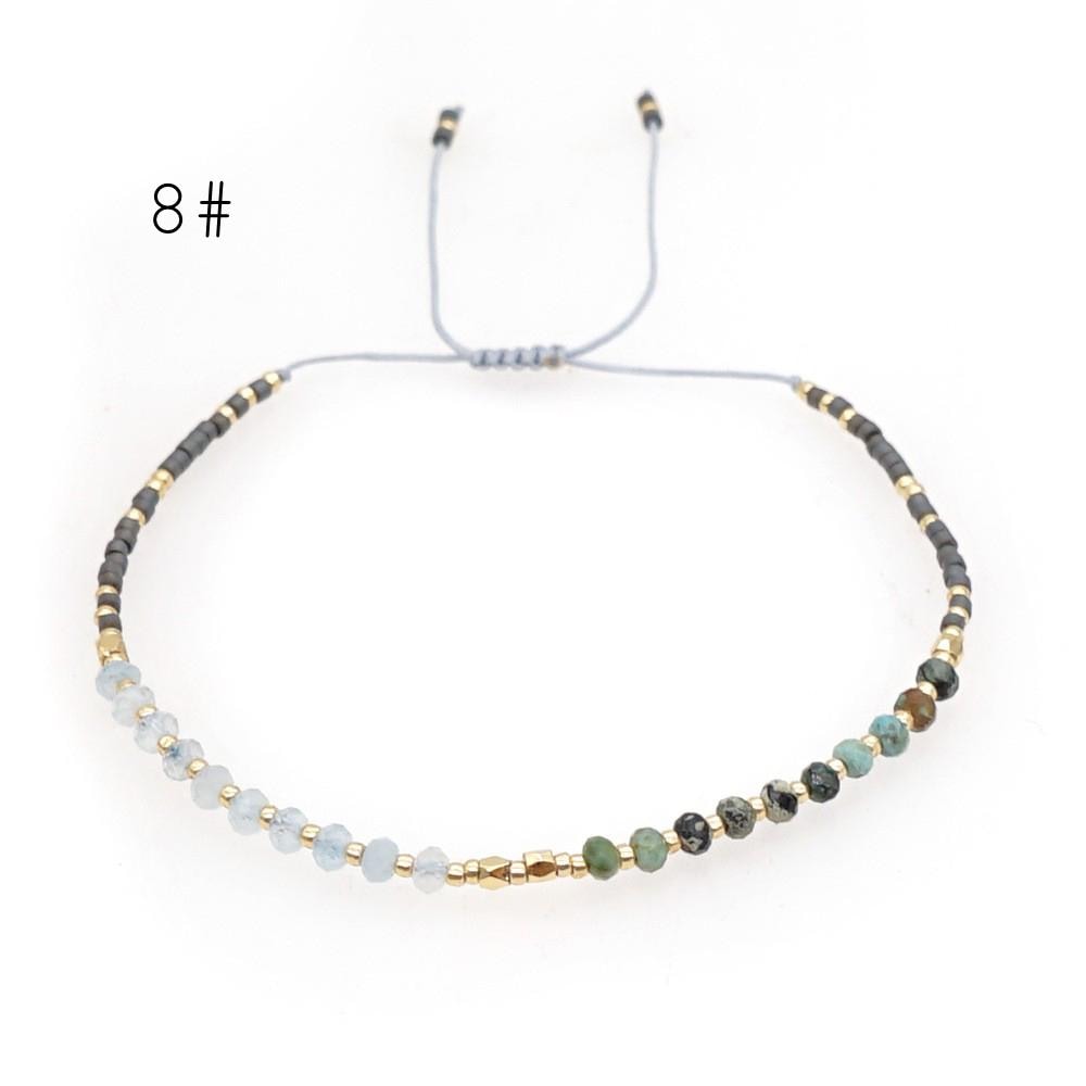 Adjustable String Bracelet, Miyuki Bracelet, Stone Bracelet, Tiny Beaded Bracelets, Layering Bracelet, Boho Bracelet (RM-62)